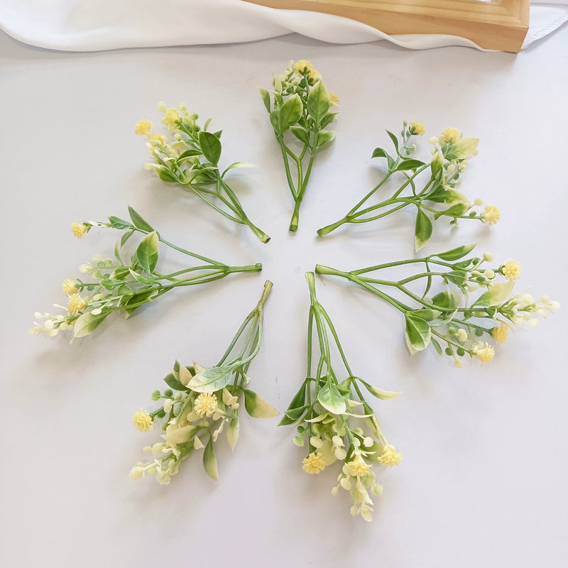 Ethereal Baby's Breath Flower Heads, 4.5" Small Faux Gypsophila Sprigs, Realistic Filler for DIY Wedding Bouquets, Wreaths, Corsages & Home Decor