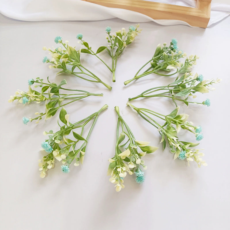 Ethereal Baby's Breath Flower Heads, 4.5" Small Faux Gypsophila Sprigs, Realistic Filler for DIY Wedding Bouquets, Wreaths, Corsages & Home Decor