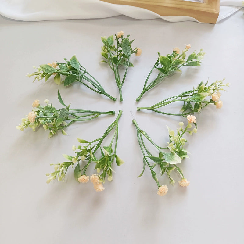 Ethereal Baby's Breath Flower Heads, 4.5" Small Faux Gypsophila Sprigs, Realistic Filler for DIY Wedding Bouquets, Wreaths, Corsages & Home Decor