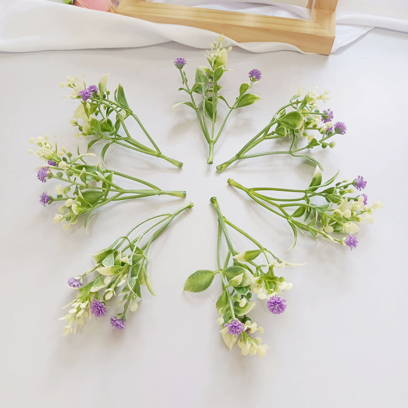Ethereal Baby's Breath Flower Heads, 4.5" Small Faux Gypsophila Sprigs, Realistic Filler for DIY Wedding Bouquets, Wreaths, Corsages & Home Decor