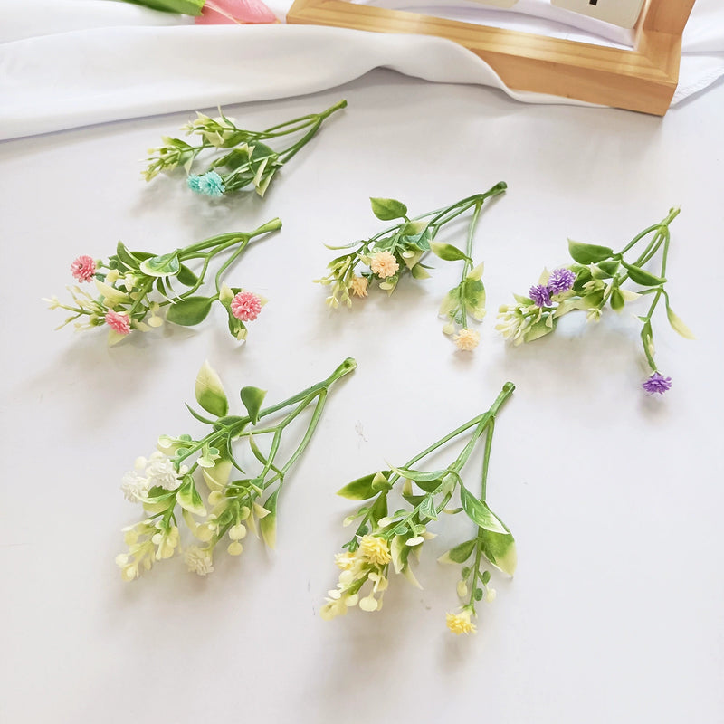Ethereal Baby's Breath Flower Heads, 4.5" Small Faux Gypsophila Sprigs, Realistic Filler for DIY Wedding Bouquets, Wreaths, Corsages & Home Decor