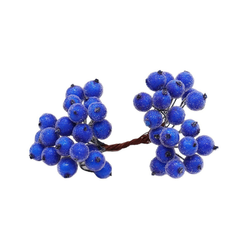Frosted Berry Picks, 40pc Mini 0.5" Berries on 5.5" Wired Stems, Realistic Faux Floral Accents for DIY Wedding Bouquets, Wreaths & Holiday Decor