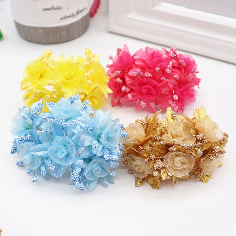 Faux Peony Flower Head, 4.5" Gold & Silver Metallic Rose for DIY Wedding Decor, Corsages, Wreaths, Glamorous Holiday & Event Crafts