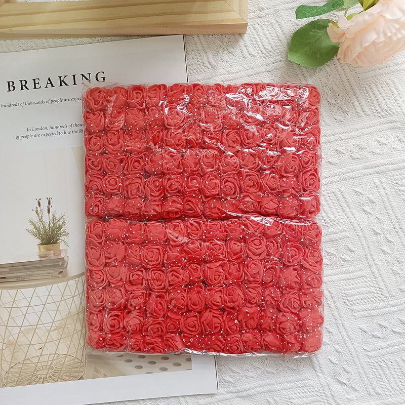 144pcs 1" Mini Foam Roses with Lace, Bulk Faux Flowers for DIY Wedding Bouquets, Corsages, Wreaths, Centerpieces & Home Decor