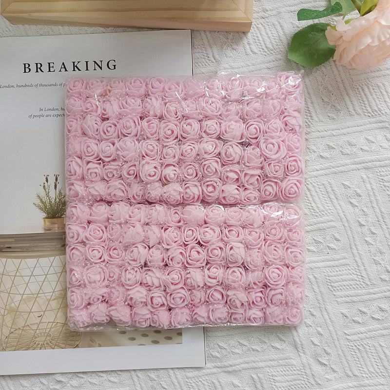 144pcs 1" Mini Foam Roses with Lace, Bulk Faux Flowers for DIY Wedding Bouquets, Corsages, Wreaths, Centerpieces & Home Decor