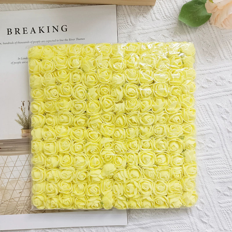 144pcs 1" Mini Foam Roses with Lace, Bulk Faux Flowers for DIY Wedding Bouquets, Corsages, Wreaths, Centerpieces & Home Decor