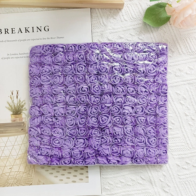 144pcs 1" Mini Foam Roses with Lace, Bulk Faux Flowers for DIY Wedding Bouquets, Corsages, Wreaths, Centerpieces & Home Decor