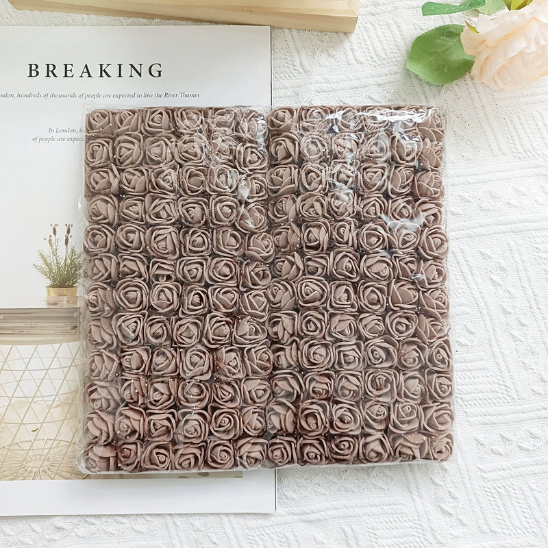 144pcs 1" Mini Foam Roses with Lace, Bulk Faux Flowers for DIY Wedding Bouquets, Corsages, Wreaths, Centerpieces & Home Decor