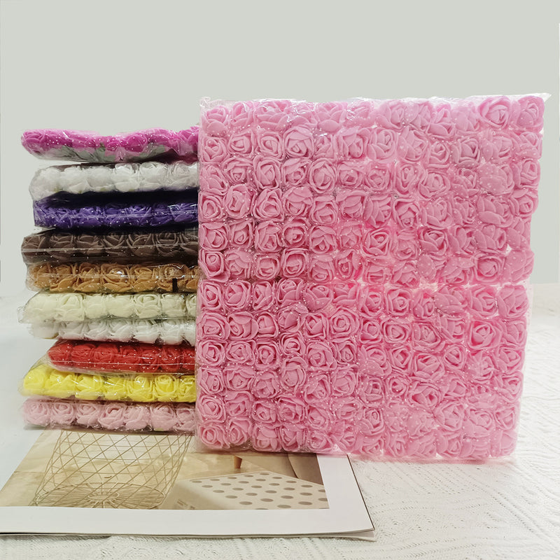144pcs 1" Mini Foam Roses with Lace, Bulk Faux Flowers for DIY Wedding Bouquets, Corsages, Wreaths, Centerpieces & Home Decor