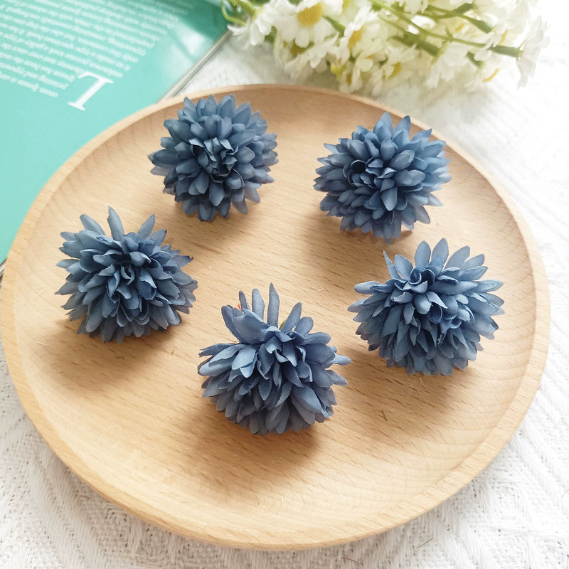 Realistic Wildflower Heads, 1.5" Silk Faux Flowers for DIY Wedding Boutonnières, Crafting, Home Decor, Bulk Flower Supplies