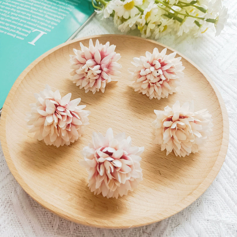 Realistic Wildflower Heads, 1.5" Silk Faux Flowers for DIY Wedding Boutonnières, Crafting, Home Decor, Bulk Flower Supplies
