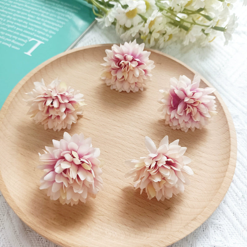 Realistic Wildflower Heads, 1.5" Silk Faux Flowers for DIY Wedding Boutonnières, Crafting, Home Decor, Bulk Flower Supplies