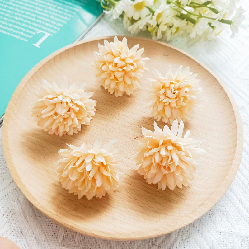 Realistic Wildflower Heads, 1.5" Silk Faux Flowers for DIY Wedding Boutonnières, Crafting, Home Decor, Bulk Flower Supplies