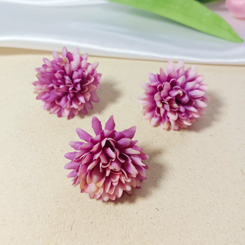 Realistic Wildflower Heads, 1.5" Silk Faux Flowers for DIY Wedding Boutonnières, Crafting, Home Decor, Bulk Flower Supplies