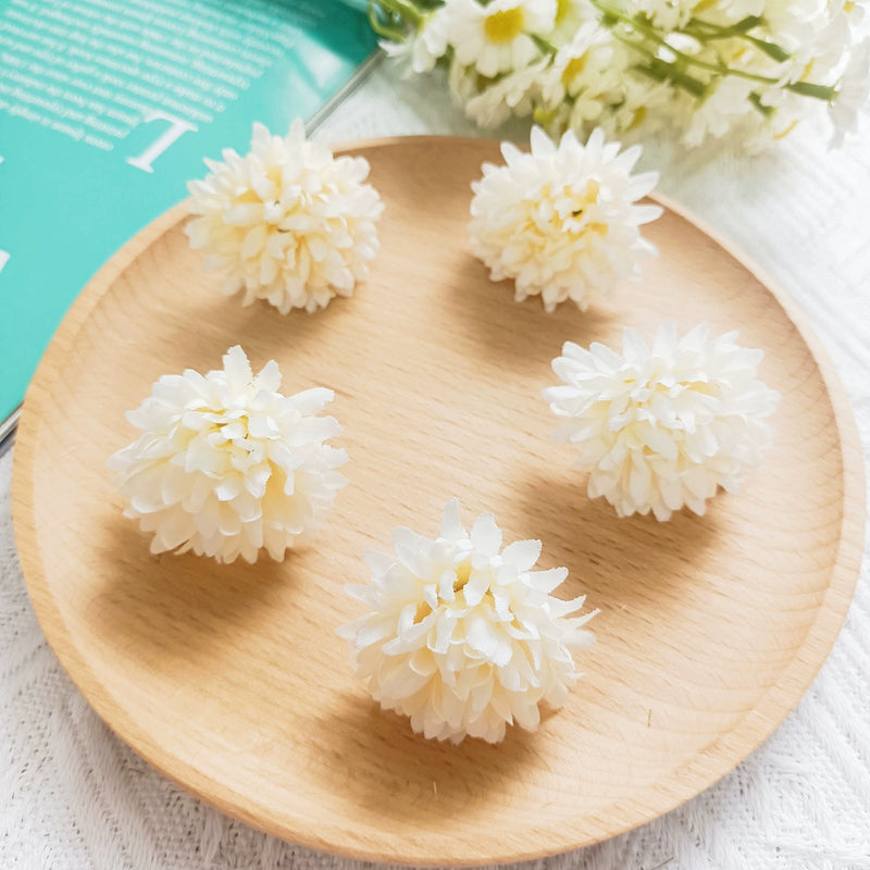 Realistic Wildflower Heads, 1.5" Silk Faux Flowers for DIY Wedding Boutonnières, Crafting, Home Decor, Bulk Flower Supplies