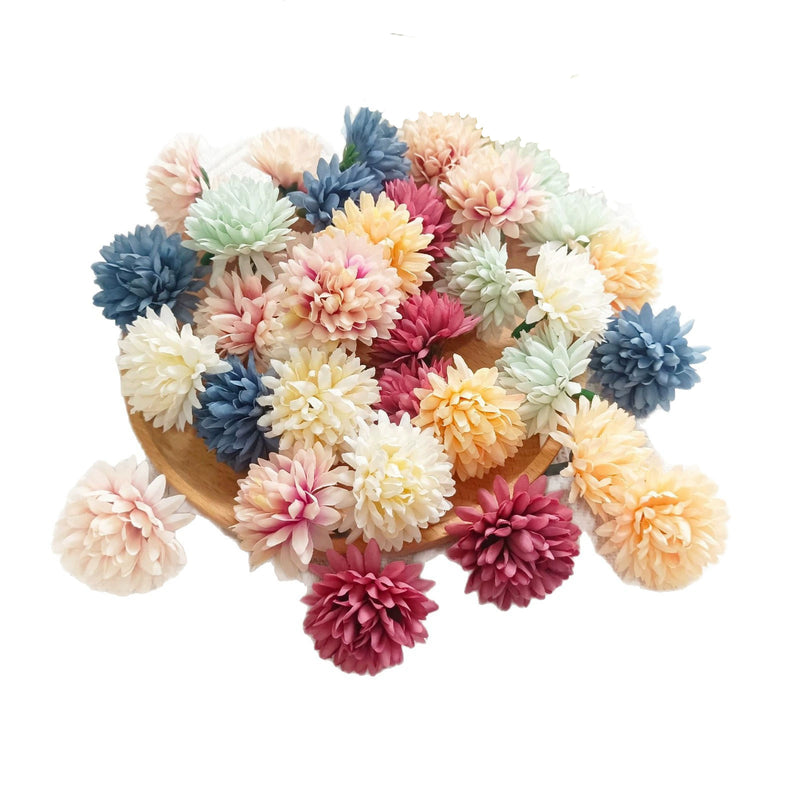 Realistic Wildflower Heads, 1.5" Silk Faux Flowers for DIY Wedding Boutonnières, Crafting, Home Decor, Bulk Flower Supplies