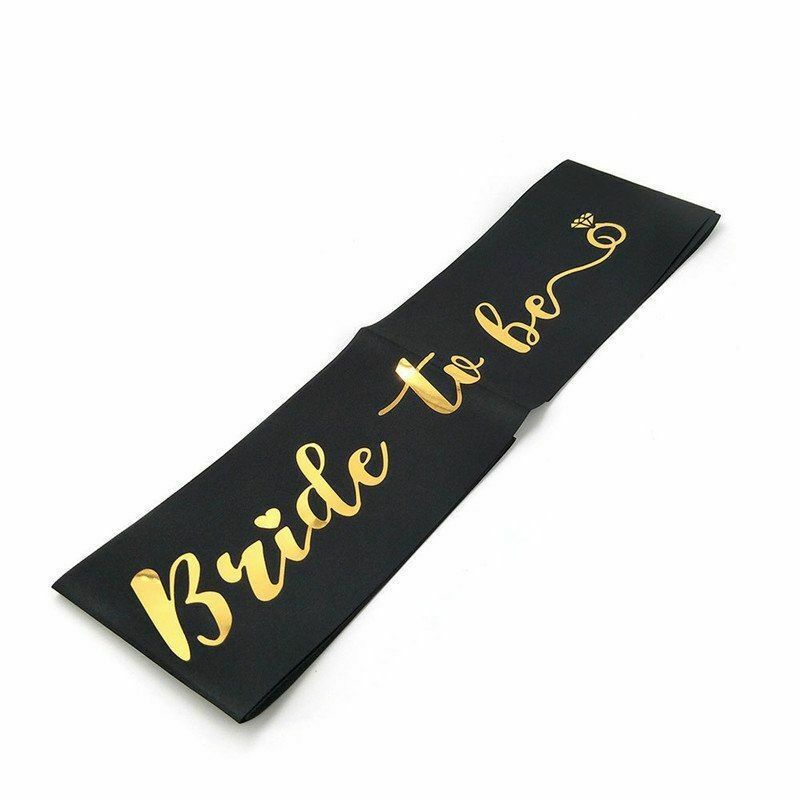 Bachelorette Party Bride to Be Sash - Gold Foil Bride Shoulder Sash for Bachelorette Celebrations