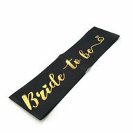 Bachelorette Party Bride to Be Sash - Gold Foil Bride Shoulder Sash for Bachelorette Celebrations