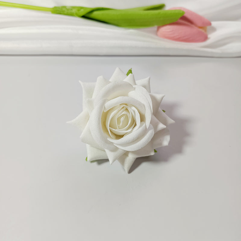 2" Velvet Rose Flower Heads, Lush Faux Roses for DIY Wedding Bouquets, Arch Decor, Centerpieces, Corsages, Realistic Artificial Flowers