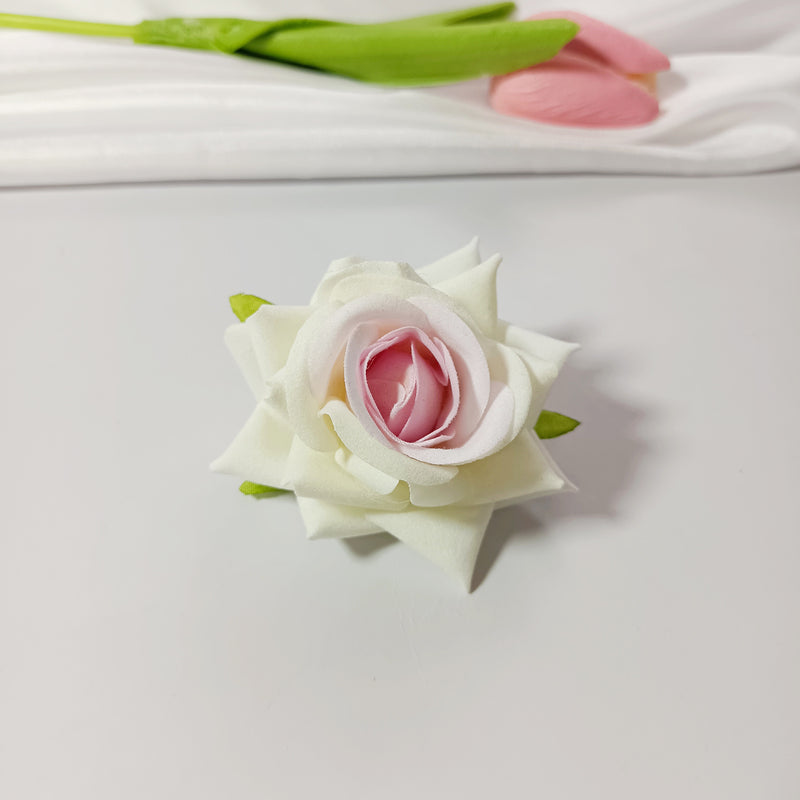2" Velvet Rose Flower Heads, Lush Faux Roses for DIY Wedding Bouquets, Arch Decor, Centerpieces, Corsages, Realistic Artificial Flowers