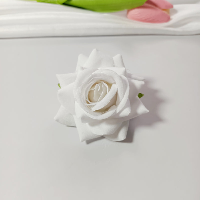 2" Velvet Rose Flower Heads, Lush Faux Roses for DIY Wedding Bouquets, Arch Decor, Centerpieces, Corsages, Realistic Artificial Flowers