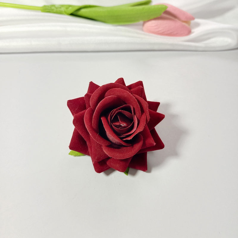 2" Velvet Rose Flower Heads, Lush Faux Roses for DIY Wedding Bouquets, Arch Decor, Centerpieces, Corsages, Realistic Artificial Flowers