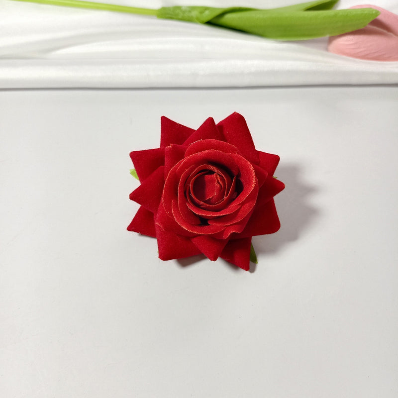 2" Velvet Rose Flower Heads, Lush Faux Roses for DIY Wedding Bouquets, Arch Decor, Centerpieces, Corsages, Realistic Artificial Flowers