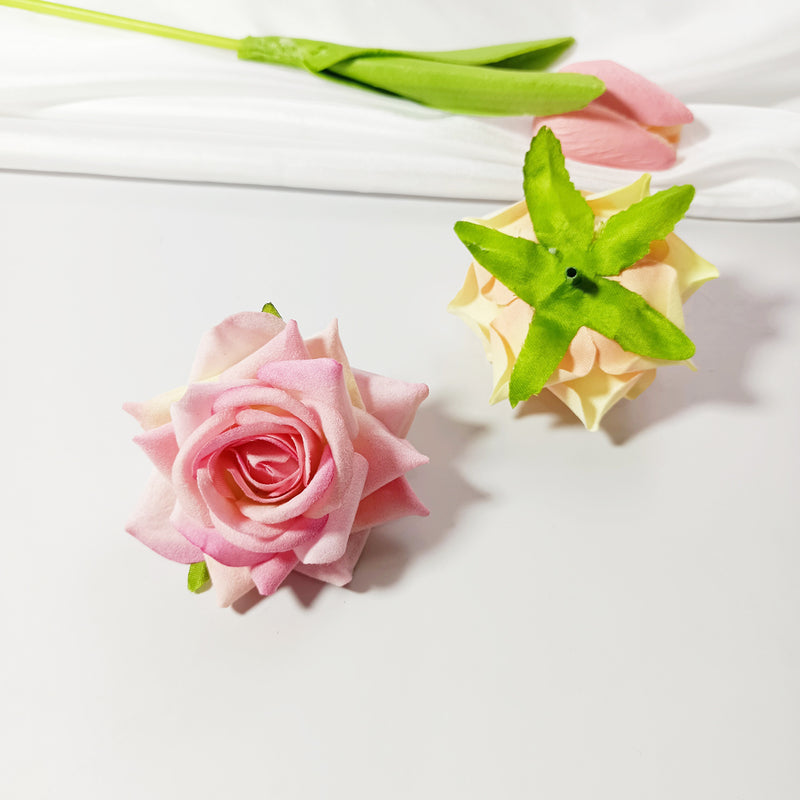 2" Velvet Rose Flower Heads, Lush Faux Roses for DIY Wedding Bouquets, Arch Decor, Centerpieces, Corsages, Realistic Artificial Flowers