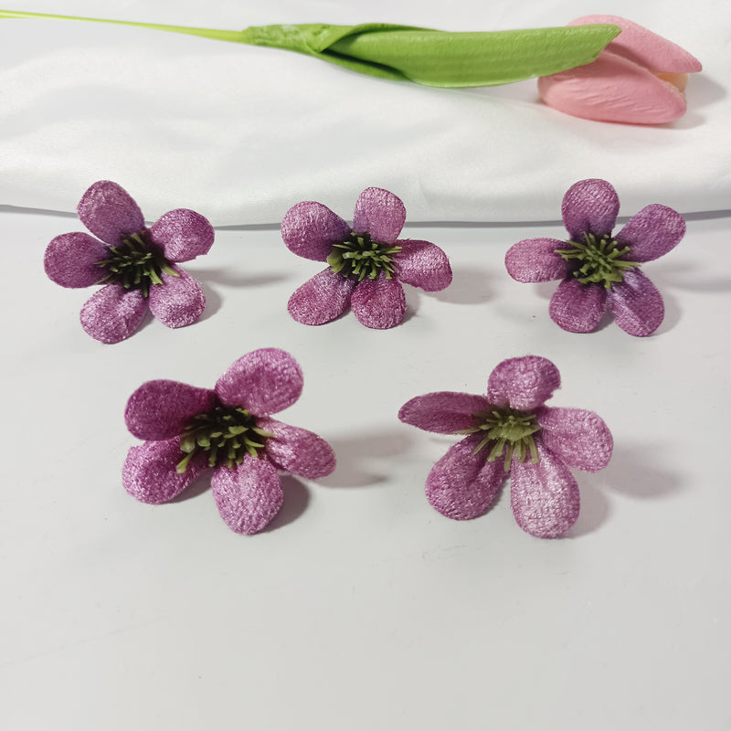 10-Pack Meadow Wildflower Heads, 1.5" Small Faux Flowers for DIY, Realistic Craft Blooms for Wedding Corsages, Wreaths & Rustic Home Decor