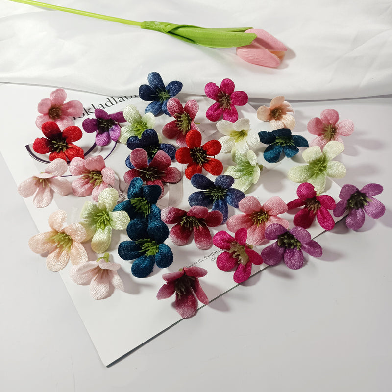 10-Pack Meadow Wildflower Heads, 1.5" Small Faux Flowers for DIY, Realistic Craft Blooms for Wedding Corsages, Wreaths & Rustic Home Decor