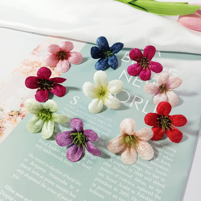 10-Pack Meadow Wildflower Heads, 1.5" Small Faux Flowers for DIY, Realistic Craft Blooms for Wedding Corsages, Wreaths & Rustic Home Decor