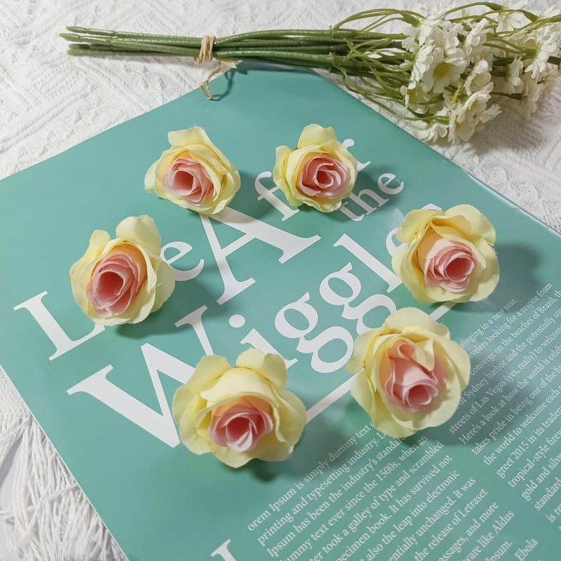 1.5" Mini Rose Flower Heads, Realistic Faux Silk Roses for DIY Wedding Decor, Corsages, Crafts & Centerpieces, Bulk Wholesale Pricing