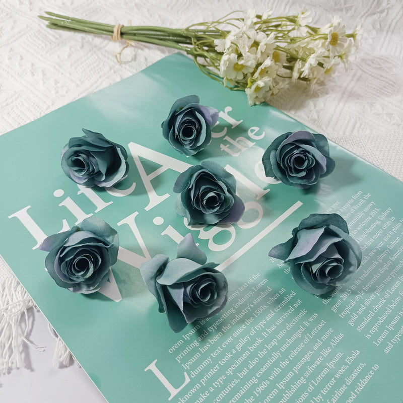 1.5" Mini Rose Flower Heads, Realistic Faux Silk Roses for DIY Wedding Decor, Corsages, Crafts & Centerpieces, Bulk Wholesale Pricing