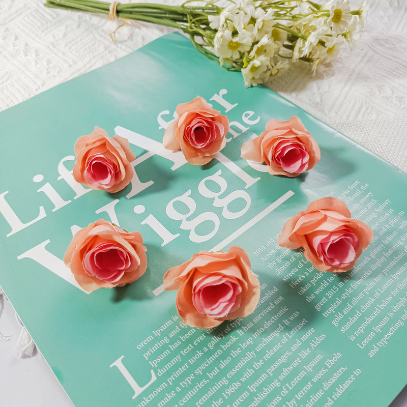1.5" Mini Rose Flower Heads, Realistic Faux Silk Roses for DIY Wedding Decor, Corsages, Crafts & Centerpieces, Bulk Wholesale Pricing