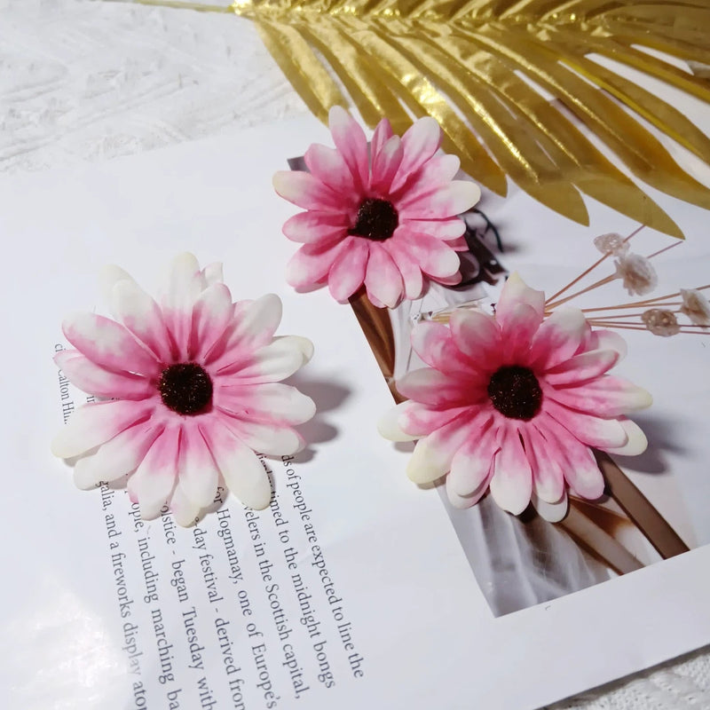 3" Silk Daisy Flower Heads, Bulk Faux Sunflowers for DIY Crafts, Realistic Yellow Artificial Flowers for Weddings, Wreaths & Home Decor