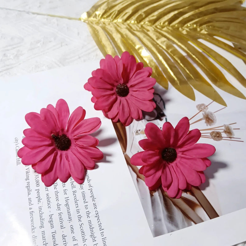 3" Silk Daisy Flower Heads, Bulk Faux Sunflowers for DIY Crafts, Realistic Yellow Artificial Flowers for Weddings, Wreaths & Home Decor