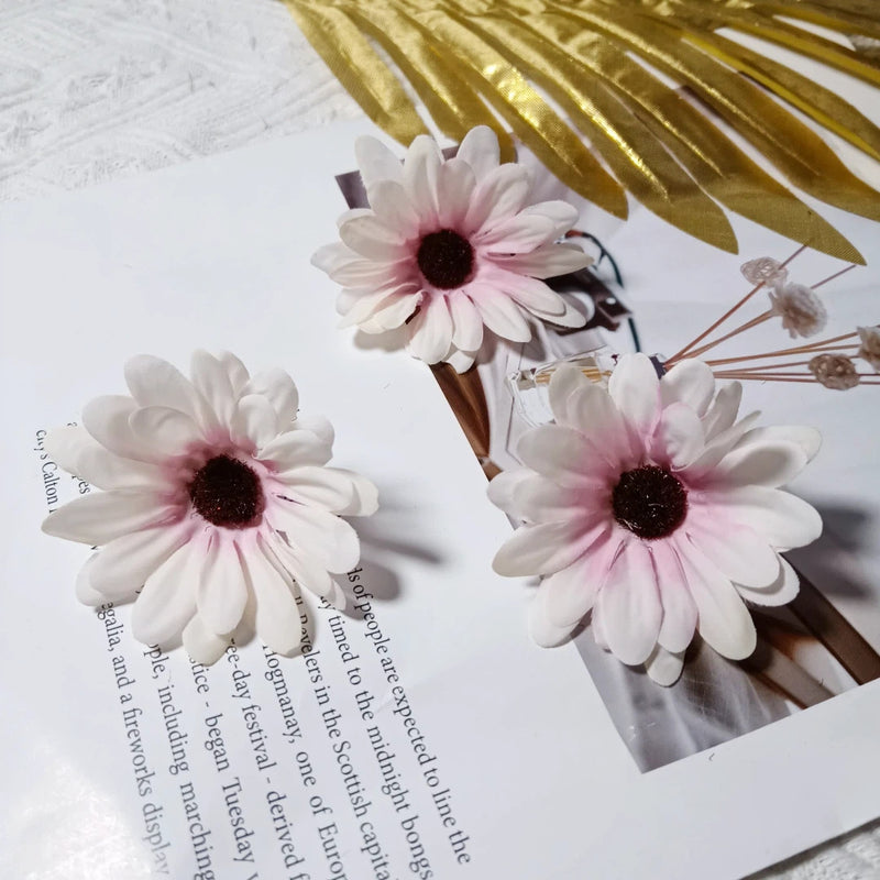 3" Silk Daisy Flower Heads, Bulk Faux Sunflowers for DIY Crafts, Realistic Yellow Artificial Flowers for Weddings, Wreaths & Home Decor