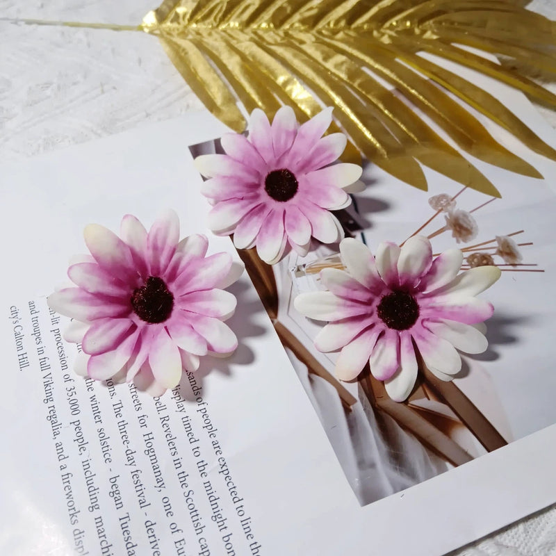 3" Silk Daisy Flower Heads, Bulk Faux Sunflowers for DIY Crafts, Realistic Yellow Artificial Flowers for Weddings, Wreaths & Home Decor