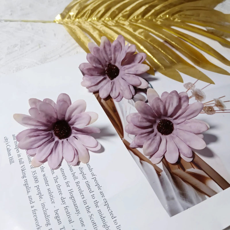 3" Silk Daisy Flower Heads, Bulk Faux Sunflowers for DIY Crafts, Realistic Yellow Artificial Flowers for Weddings, Wreaths & Home Decor