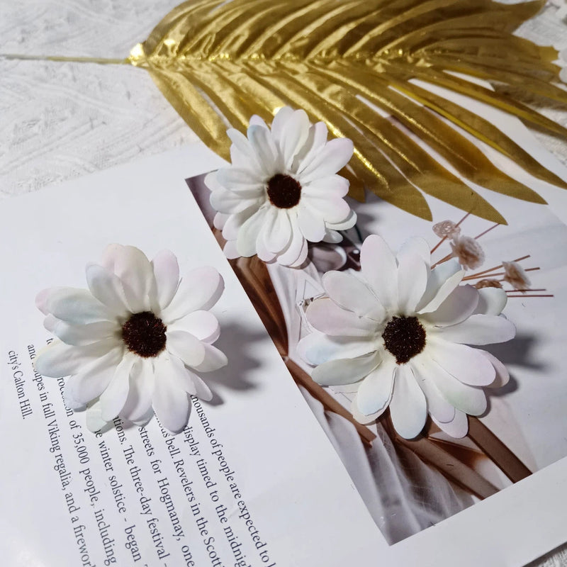 3" Silk Daisy Flower Heads, Bulk Faux Sunflowers for DIY Crafts, Realistic Yellow Artificial Flowers for Weddings, Wreaths & Home Decor