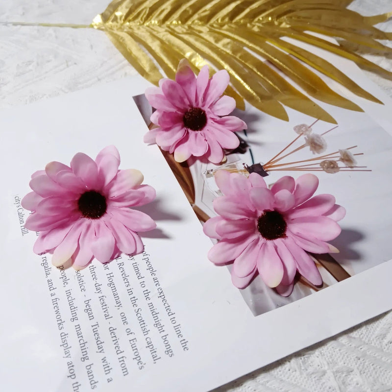 3" Silk Daisy Flower Heads, Bulk Faux Sunflowers for DIY Crafts, Realistic Yellow Artificial Flowers for Weddings, Wreaths & Home Decor