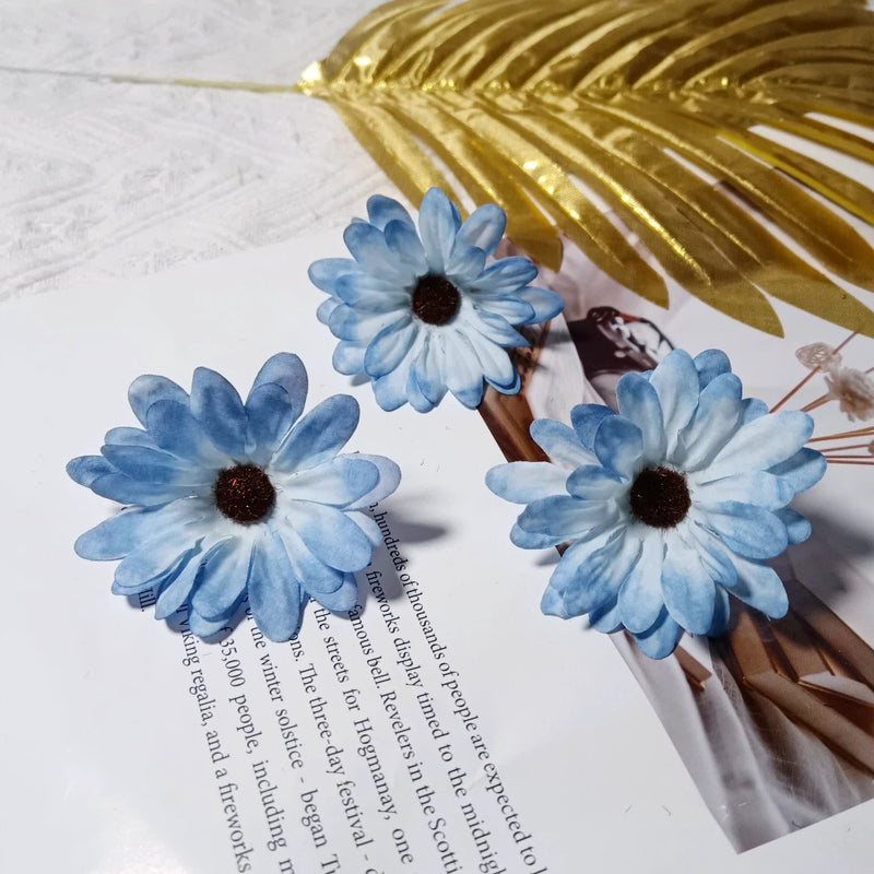 3" Silk Daisy Flower Heads, Bulk Faux Sunflowers for DIY Crafts, Realistic Yellow Artificial Flowers for Weddings, Wreaths & Home Decor