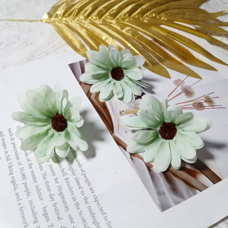 3" Silk Daisy Flower Heads, Bulk Faux Sunflowers for DIY Crafts, Realistic Yellow Artificial Flowers for Weddings, Wreaths & Home Decor