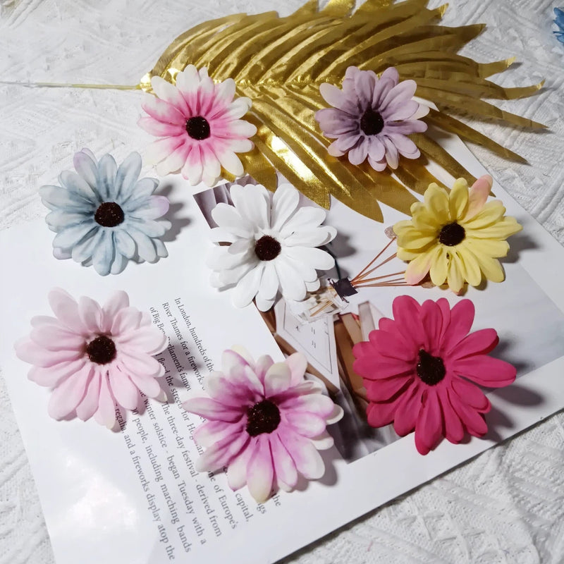 3" Silk Daisy Flower Heads, Bulk Faux Sunflowers for DIY Crafts, Realistic Yellow Artificial Flowers for Weddings, Wreaths & Home Decor