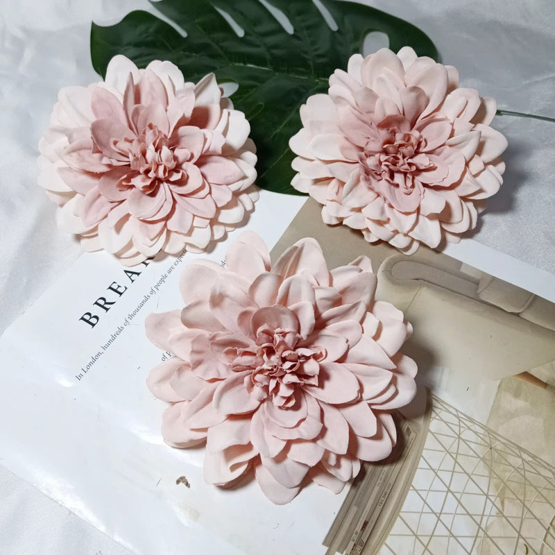 Lush 4.5" Dahlia Blooms, Realistic Faux Flower Heads for DIY Wedding Bouquets, Event Design, Corsages, and Elevated Home Decor