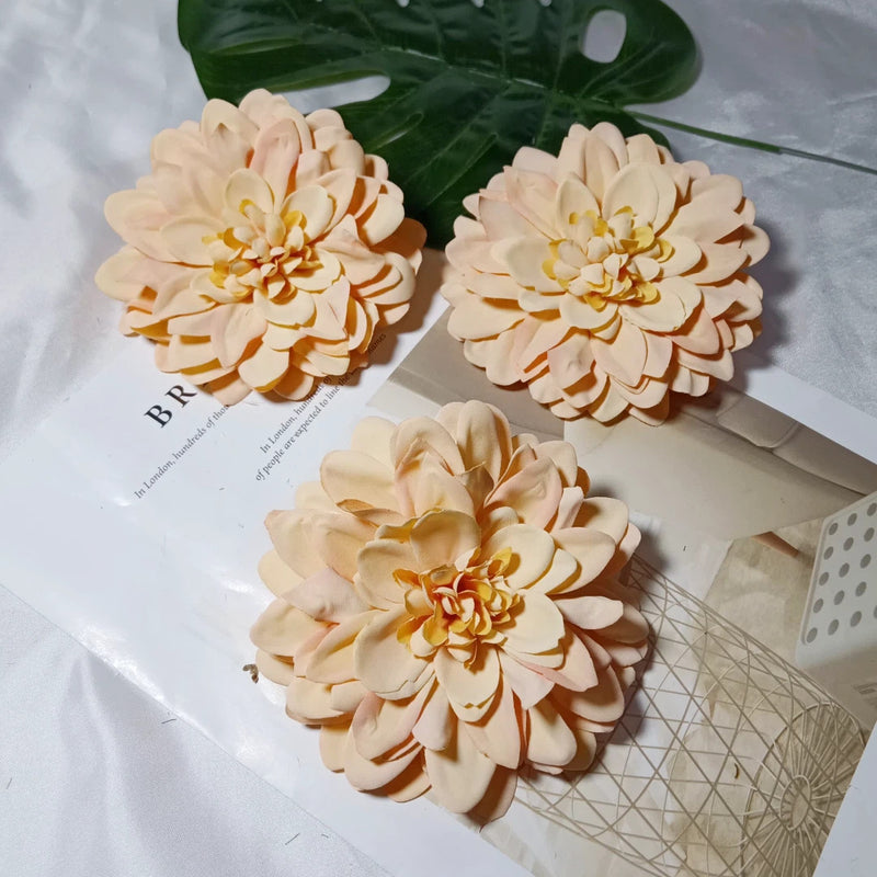 Lush 4.5" Dahlia Blooms, Realistic Faux Flower Heads for DIY Wedding Bouquets, Event Design, Corsages, and Elevated Home Decor