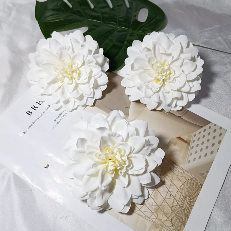 Lush 4.5" Dahlia Blooms, Realistic Faux Flower Heads for DIY Wedding Bouquets, Event Design, Corsages, and Elevated Home Decor