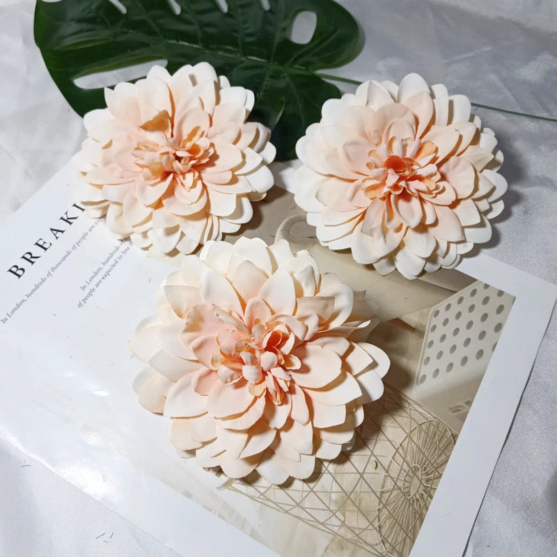 Lush 4.5" Dahlia Blooms, Realistic Faux Flower Heads for DIY Wedding Bouquets, Event Design, Corsages, and Elevated Home Decor