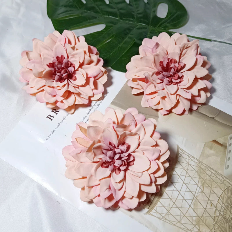 Lush 4.5" Dahlia Blooms, Realistic Faux Flower Heads for DIY Wedding Bouquets, Event Design, Corsages, and Elevated Home Decor