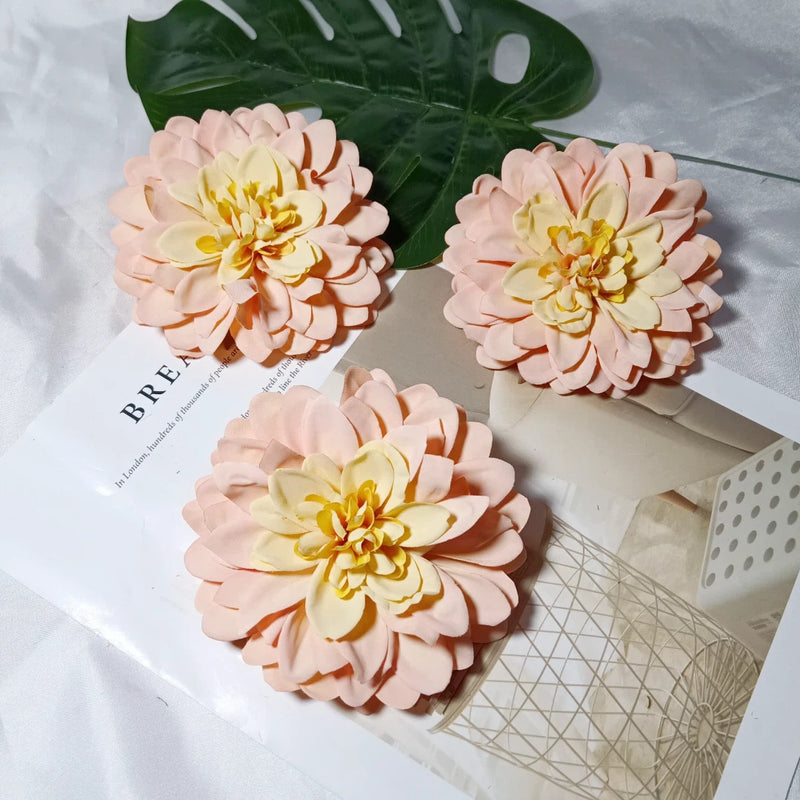 Lush 4.5" Dahlia Blooms, Realistic Faux Flower Heads for DIY Wedding Bouquets, Event Design, Corsages, and Elevated Home Decor